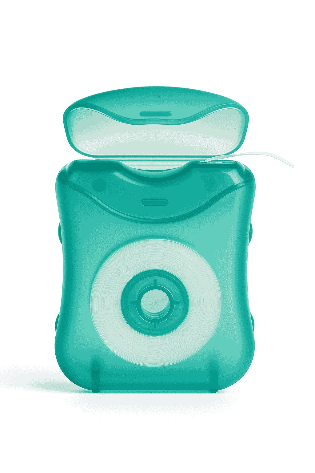 Snosha 50-meter peppermint dental floss in teal compact travel-friendly dispenser