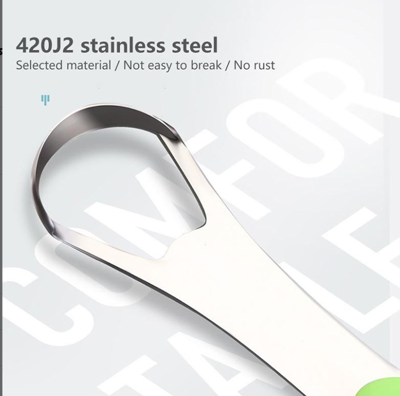 Snoshax tongue scraper 420J2 stainless steel material close-up  rust-free and durable