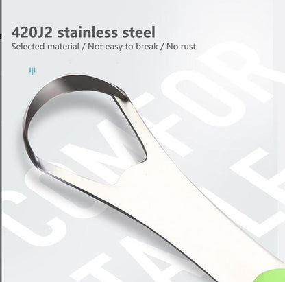 Snoshax tongue scraper 420J2 stainless steel material close-up  rust-free and durable