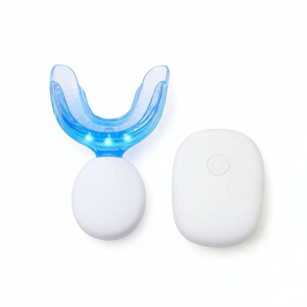 Snosha LED teeth whitening kit mouthpiece with blue light activated  at-home whitening device